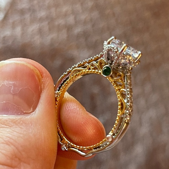 Two Tone 925 Silver Rings for Women Wedding Party - Picture 8 of 8